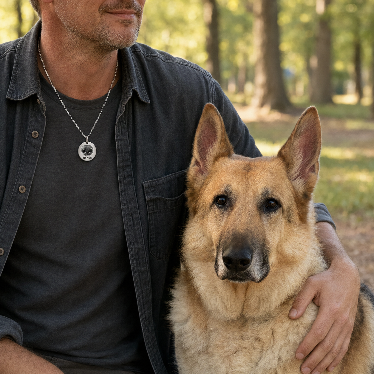Personalized Dog Face Necklace for Dad