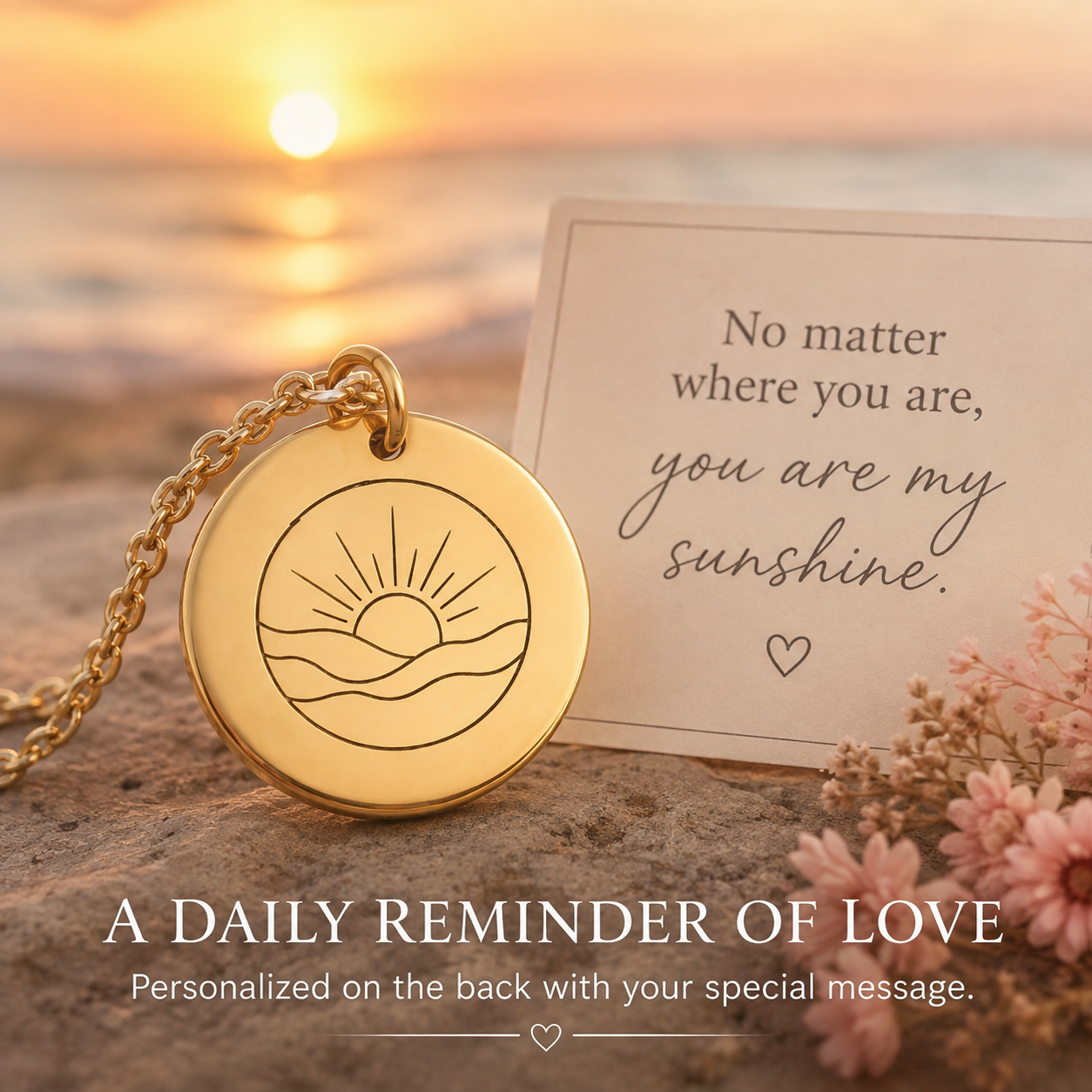 Personalized Sun Pendant Necklace
